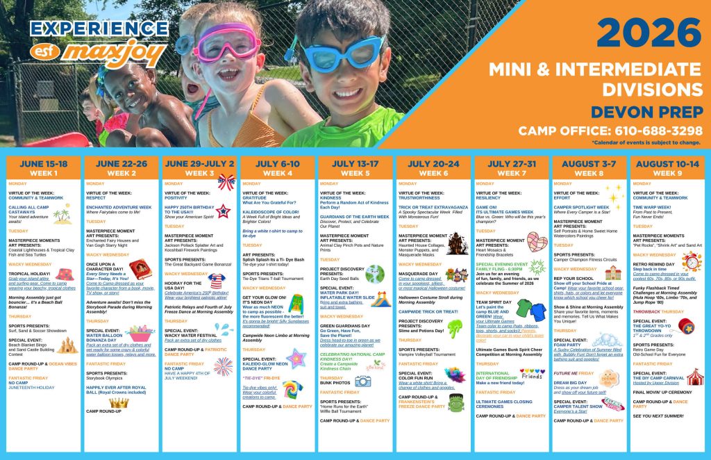 ESF Devon Prep - Mini / Intermediate Division - 2026 Calendar