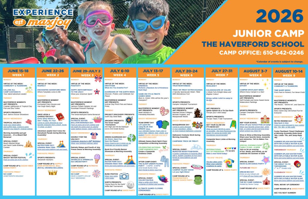 ESF Haverford - Junior Camp - Calendar 2026
