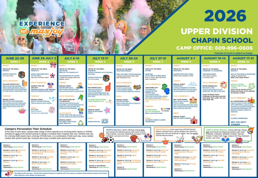 ESF Chapin Upper Division - 2026 Calendar